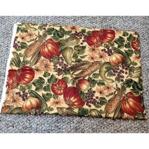 0.9 Yards Cranston Print Works Fabric Autumn Harvest Pumpkin Squash Corn 34x44